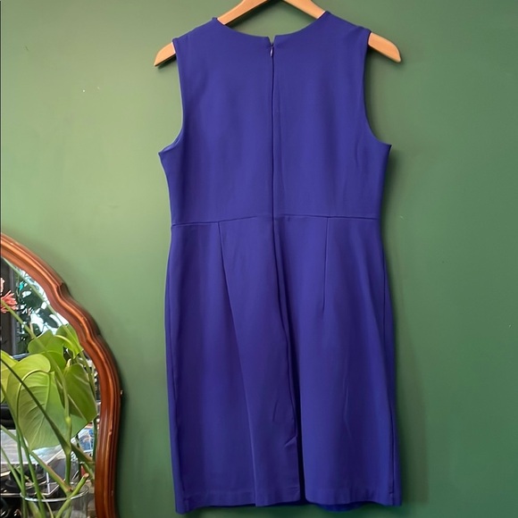 Lands' End Vibrant Blue Sheath Dress with Pockets Womens 12P Petite - Picture 4 of 7